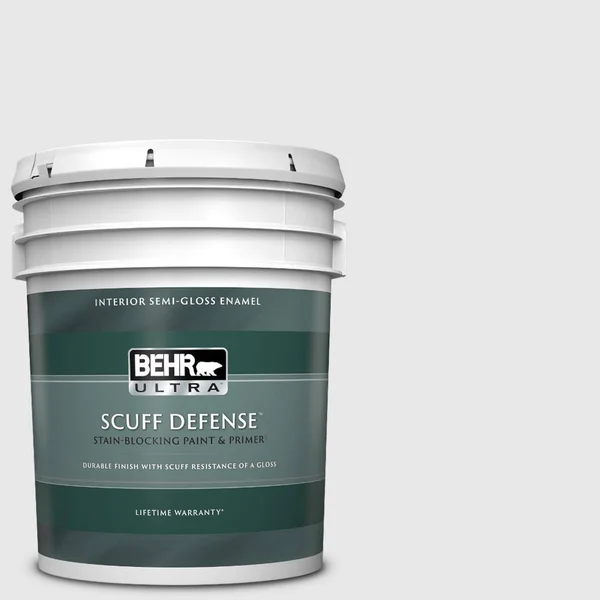 BEHR Ultra 5 gal. #PR-W09 Nimbus Cloud Extra Durable Semi-Gloss Enamel Interior Paint & Primer