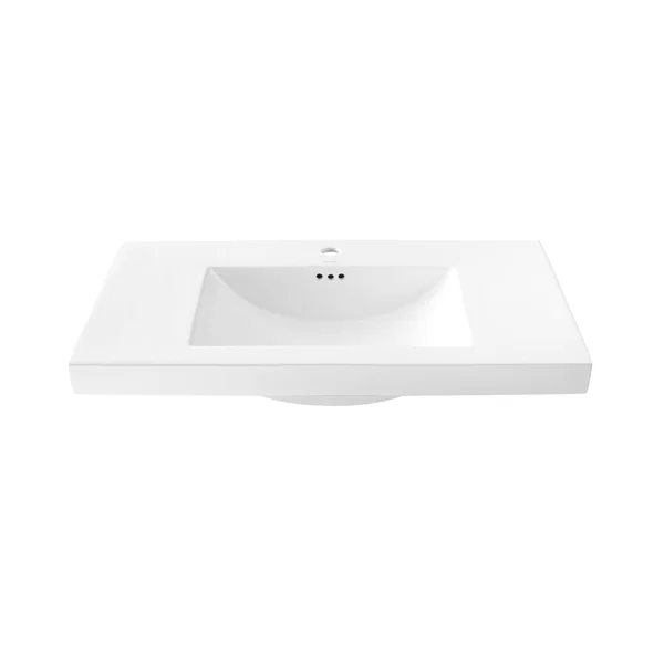 Ronbow 37 inch Evin Ceramic SinkTop with Single Faucet Hole in White