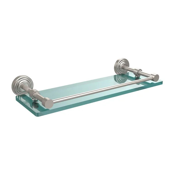 Allied Brass Waverly Place Glass Shelf with Gallery Rail - Antique Copper - 16 inch