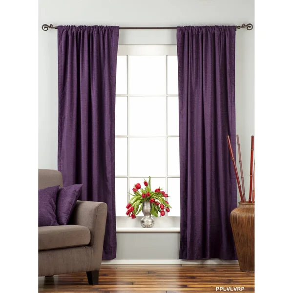 Purple Rod Pocket Velvet Curtain, Drape, Panel - Piece