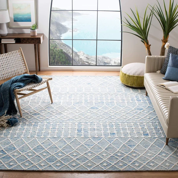 Safavieh 6' x 6' Square Blossom BLM115M Blue Ivory Rug
