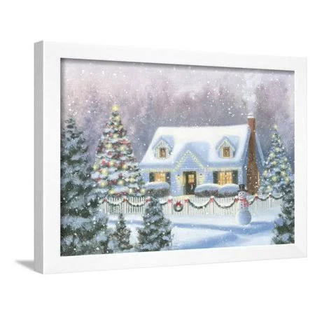 Home for Christmas Framed Print Wall Art by James Wiens - Size: 24 x 18, White
