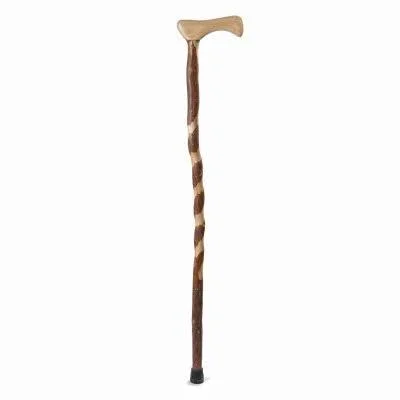 Handcrafted Wood Walking Cane - Made in The USA by Brazos - Twisted Sassafras