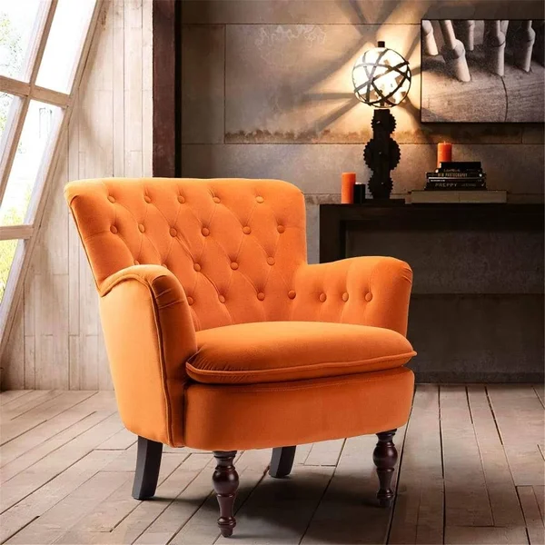 Jayden Creation Isabella Rosewood Tufted Accent Chair