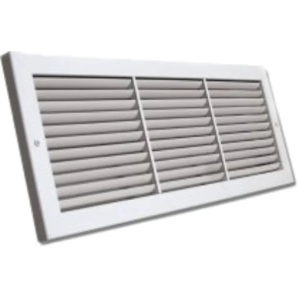 22x8 Soft White Deluxe Baseboard Return Air Grille (Aluminum) - Shoemaker 1100FF