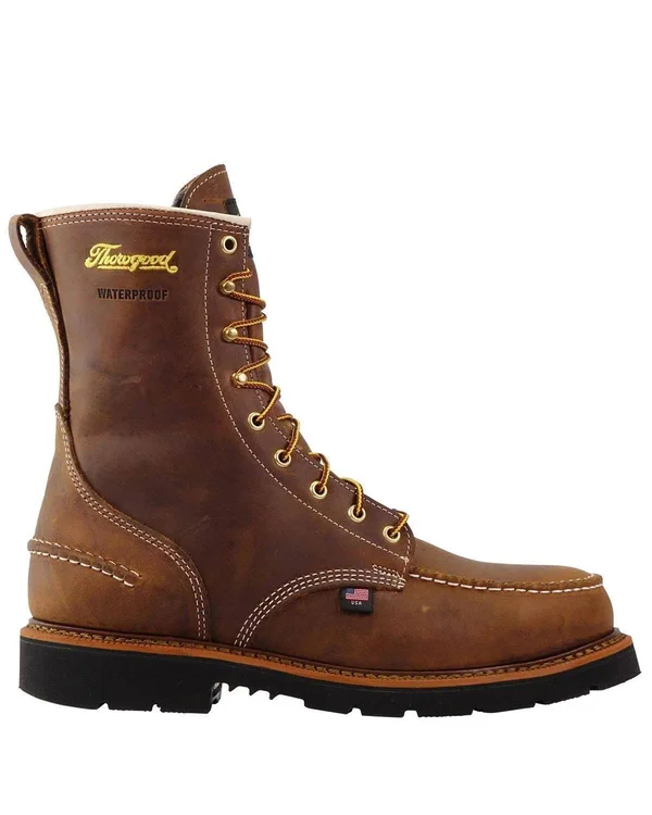 Men's Thorogood 1957 Series 8x22 Moc Toe Work Boot - Waterproof Crazyhorse, 9.5, D