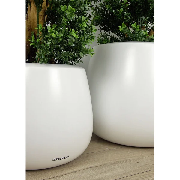15x22 Belly Matte Planter - Black - Le Present - Concrete Gray