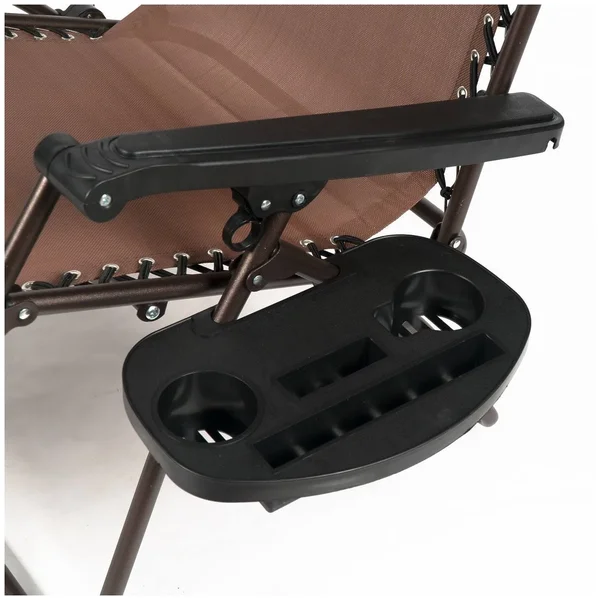Belleze Case of (2) XL Oversized Zero Gravity Chairs Foldable Recliner Lounge Padded with Pillow Drink Cup Holder, Brown