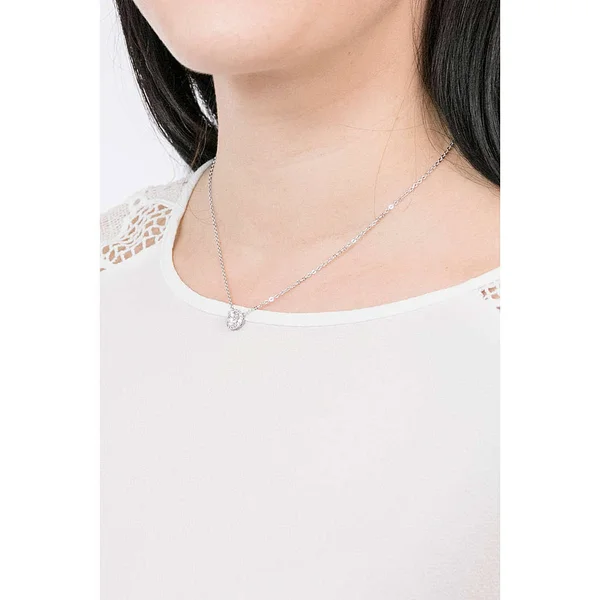 Swarovski Angelic Round Pendant - White, Rhodium Plated