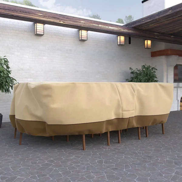Dura Covers Fade Proof Rectangular Oval Heavy Duty Patio Table and Chair Set Cover - Durable and Water Resistant Outdoor