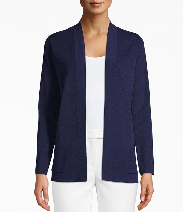 Anne Klein Long Sleeve Open Front Malibu Cardigan - XL
