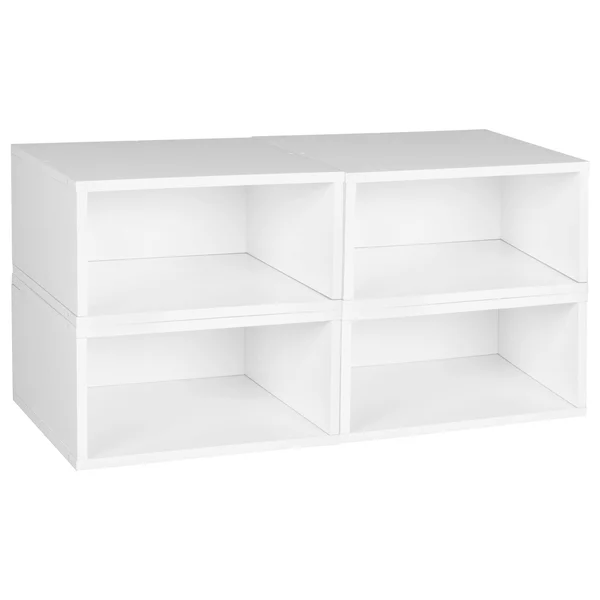 Niche Cubo Storage Set 4 Half Size Cubes - White Wood Grain