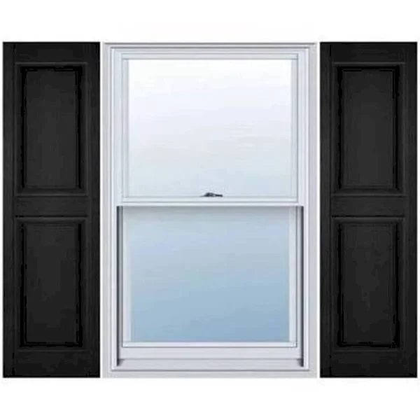14.75 in. W x 63 in. H Builders Edge - Standard Two Equal Panels, Raised Panel Shutters, Includes Matching Installation Spikes, 0