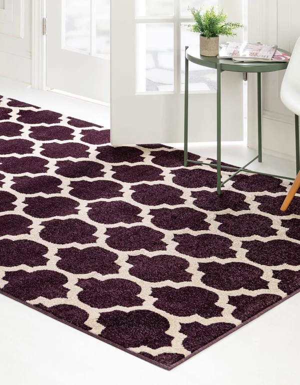 Unique Loom Philadelphia Trellis Area Rug - 6& x 9& (Purple)