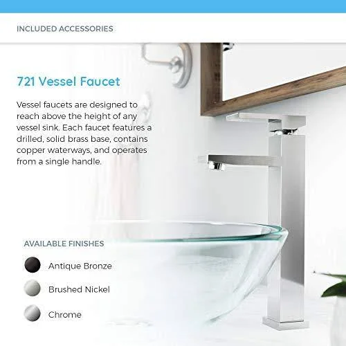 Mr Direct 604 Vessel Sink Ensemble with An Antique Bronze Finish 721 Faucet, Pop-Up Drain, and Sink Ring.