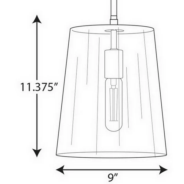 Progress Lighting Clarion 1-Light Black Small Pendant