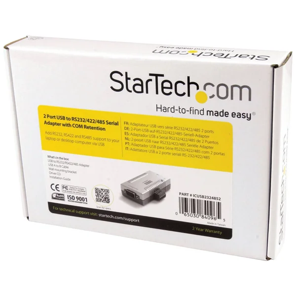 StarTech.com USB to Serial 2 Port RS232 RS422 RS485 COM Port Retention FTDI USB to Serial USB Serial (ICUSB2324852) Serial Adapt