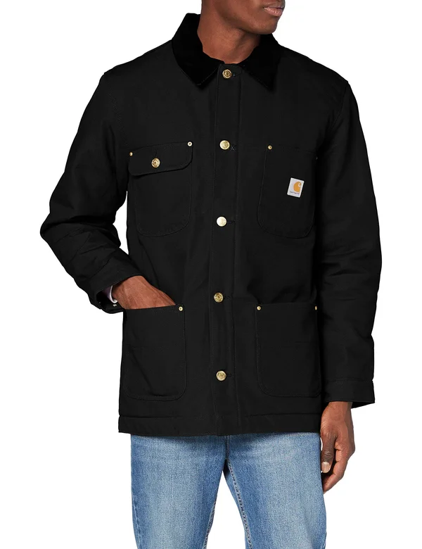Carhartt Men's Firm Duck Chore Coat - Large Tall - Black