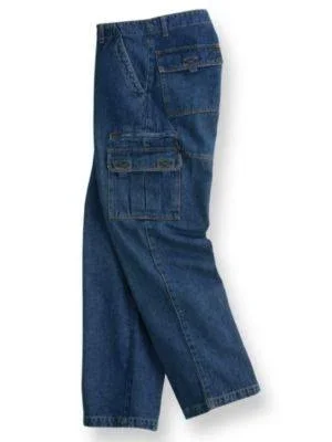 Scandia Woods Men's Relaxed-Fit 7-Pocket Cargo Pants - Stonewash Denim 36 S