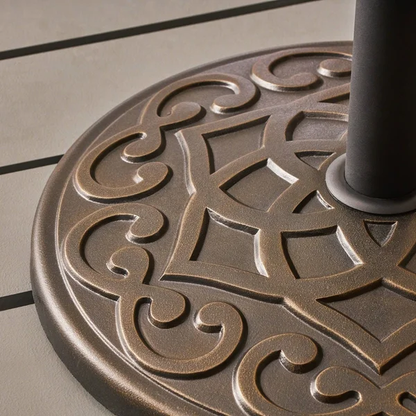 Noble House Patio Umbrella Holder in Hammered Dark Copper Finish