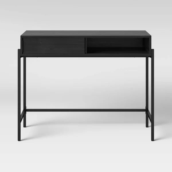 Clarence Desk with Sliding Storage Black - Project 62