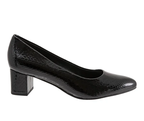 Trotters Women's Kari Pump - Size: 9, Black Snake Leather