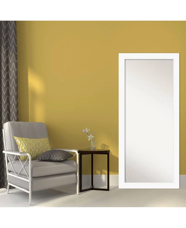 Amanti Art Cabinet 29x22 x 65x22 Framed Full Length Floor/leaner Mirror in White