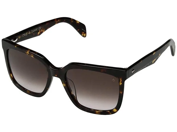 Rag & Bone Rnb 1018/S 0086-HA Dark Havana Square Sunglasses