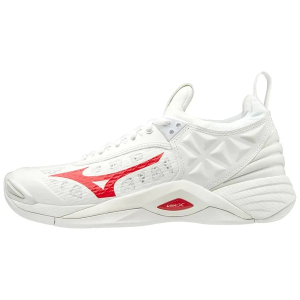 Mizuno - Wave Momentum Women's Volleyball Shoe, white-red, Size 13