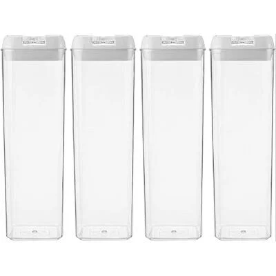 Set of 4 Airtight Food Storage Container - 64 oz Pasta Containers with Easy Lock Lids BPA Free Plastic for Kitchen Pantry Organiz