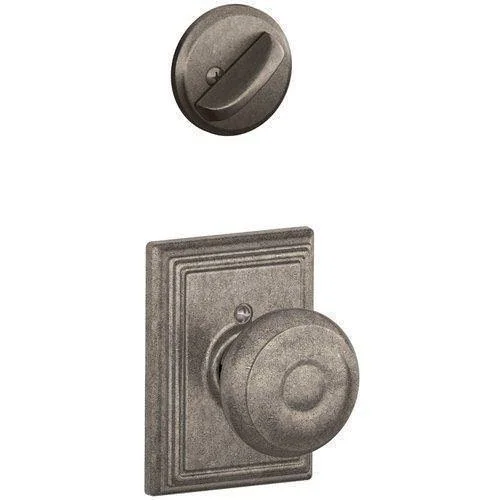 Schlage F59 Georgian with Addison Rose Interior Active Trim Distressed Nickel Finish