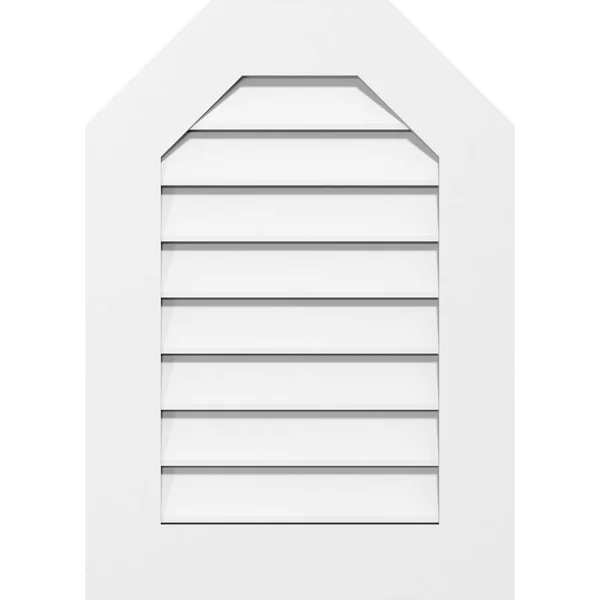 Ekena Millwork GVPOT40X4001SF 40x22W x 40x22H Octagonal Top Surface Mount PVC Gable Vent: Functional - w/ 3-1/2x22W x 1x22P Stand