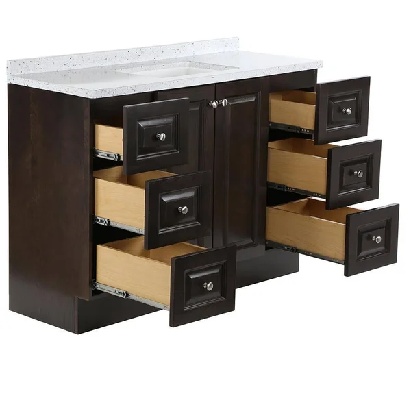 Glacier Bay Northwood 49 in. W x 19 in. D Vanity in Dusk with Solid Surface Vanity Top in Silver Ash with White Sink