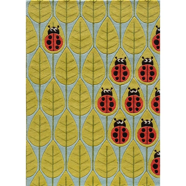 Momeni Lil Mo Whimsy Area Rug, Lady Bug Red, 5& x 7&