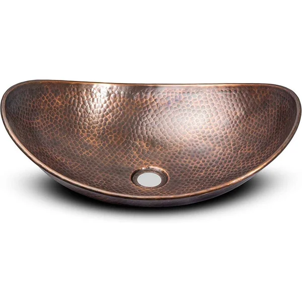 Monarch Abode 19 in. Hand Hammered Harbor Vessel Bathroom Sink in Pure Copper, Oil Rubbed Bronze 17086