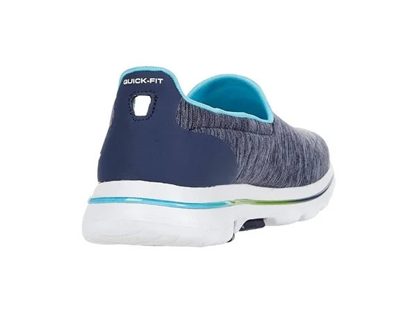 Skechers Women's GOwalk 5 Surprise Slip on Sneaker - Navy/Turquoise