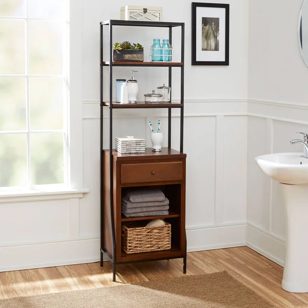 North Oaks Magnolia Bathroom Collection Storage Linen Cabinet in Espresso - Transitional, Bellacor 1935921