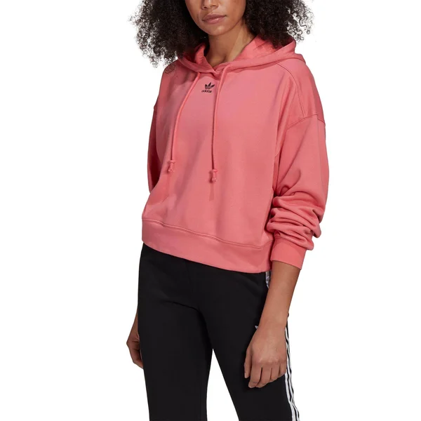 Adidas Women's Originals Adicolor Essentials Hoodie in Pink/Hazy Rose Size Large, Cotton/Polyester