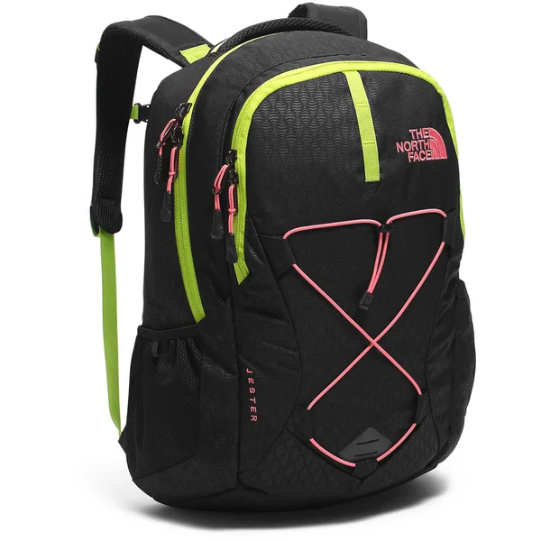 The North Face Women's Jester Backpack, TNF Black Emboss/Calypso Coral (One Size)