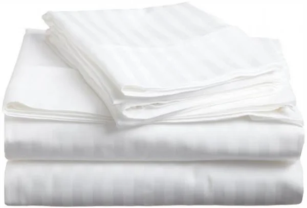 Luxor Treasures 400 Thread Count Egyptian Cotton Stripe Sheet Set - White