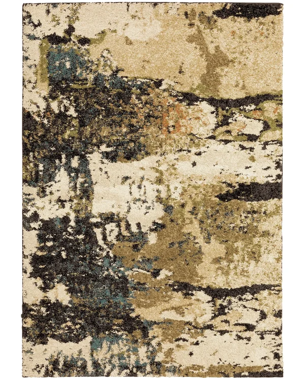 Oriental Weavers Kendall 4928X Beige/ Charcoal Area Rug 7&10x22 x 10&10x22