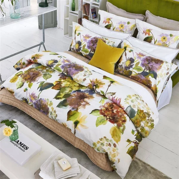 Palace Flower Birch Queen Duvet Cover by Designers Guild