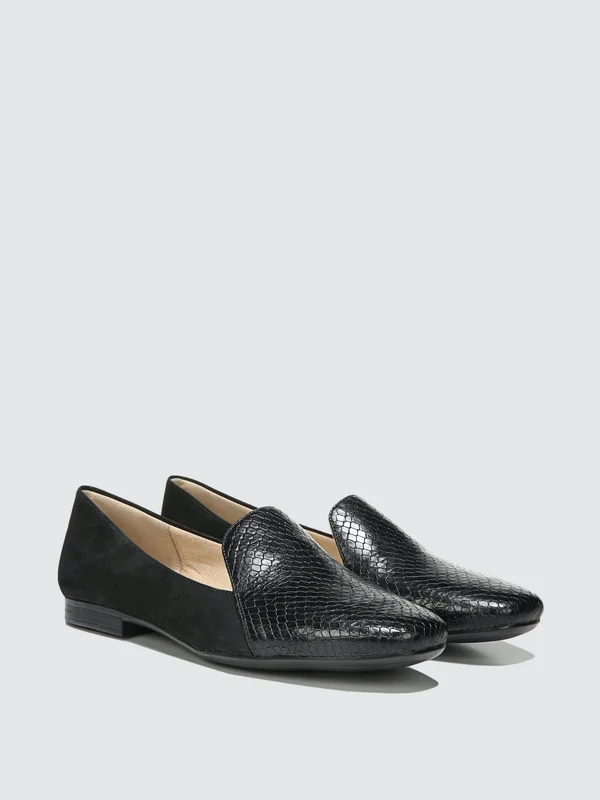 Womens Naturalizer Emiline Loafers Black Snake