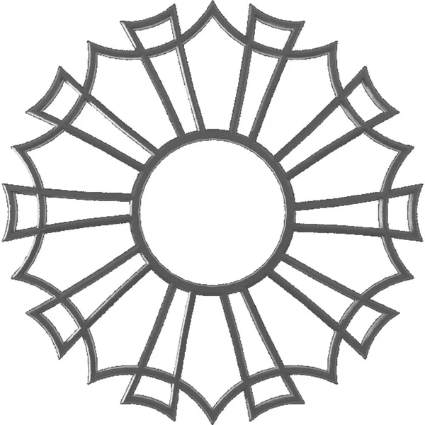 Ekena Millwork CMPP32AUSNI 32x22OD x 11 1/4x22ID x 1x22P Augustus Architectural Grade PVC Pierced Ceiling Medallion, Nickel