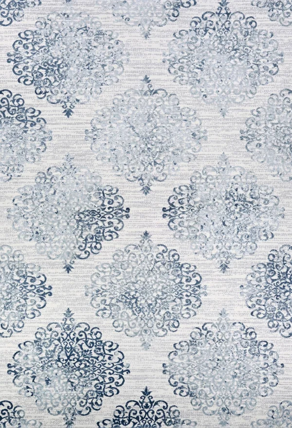Couristan Calinda Montebello Steel Blue-Ivory Area Rug 9 Foot 2 inch x 12 Foot 5 inch
