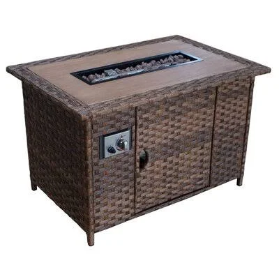 Weinmann Courtyard Casual Aluminum Propane/Natural GAS Fire Pit Table Red Barrel Studio Finish: Brown