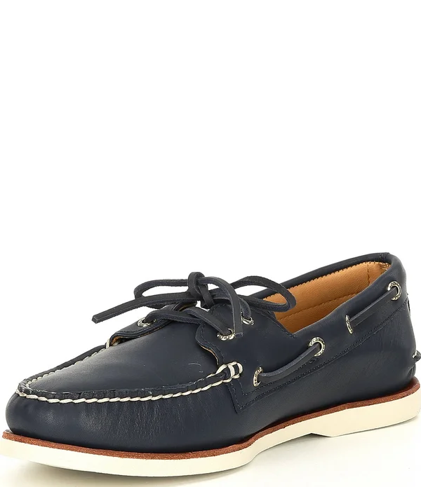 Sperry Men's Gold Authentic Original 2-Eye Glove Leather Boat Shoes - 7m