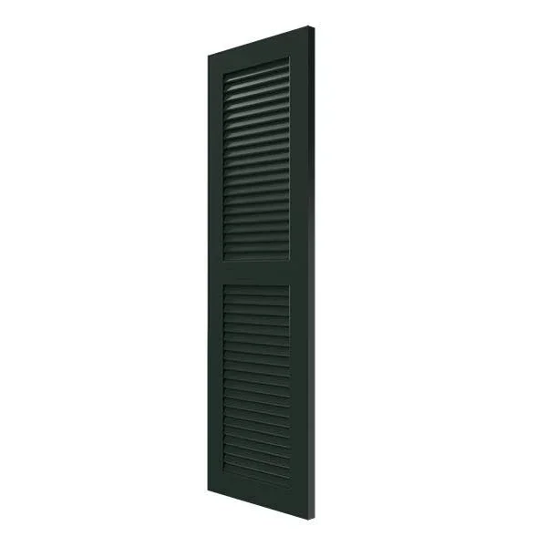 Ekena Millwork CWL15X075CGC 15x22W x 75x22H Exterior Composite Louvered Shutters (Per Pair), Chrome Green