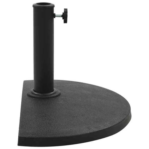 vidaXL Parasol Base Half Round Polyresin 19.8 lbs Black, 45198