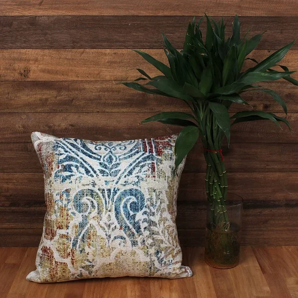 18 x 18 Hand Block Printed Cotton Accent Pillow COVER - Multicolor